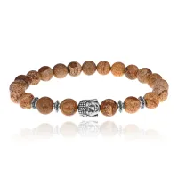 Браслет-амулет Будда с нат. камнем Песочная яшма 8мм BSH-01-30S