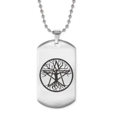 Жетон на цепочке Дерево жизни и Пентаграмма ACZ2-001