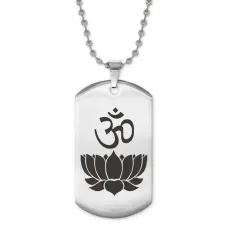 Жетон на цепочке Ом и лотос ACZ2-020