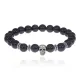 Браслет-амулет Череп с синт. камнем Синий авантюрин 8мм BSH-02-02S