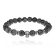 Браслет-амулет Череп с нат. камнем Лабрадор 8 мм BSH-02-08S