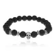 Браслет-амулет Череп с нат.камнем Лава 8мм BSH-02-09S