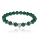 Браслет-амулет Череп с синт. камнем Малахит 8мм BSH-02-12S