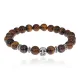 Браслет-амулет Череп с нат.камнем Тигровый глаз 8мм BSH-02-19S