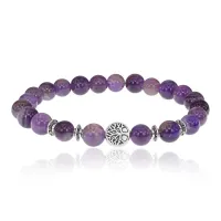 Браслет Дерево жизни с нат.камнем Аметист 8мм BSH-05-03S