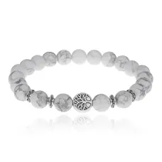 Браслет Дерево жизни с нат.камнем Кахолонг 8мм BSH-05-07S