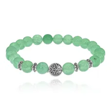 Браслет Дерево жизни с нат.камнем Нефрит 8мм BSH-05-13S