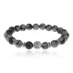Браслет Дерево жизни с нат.камнем Снежный обсидиан 8мм BSH-05-14S