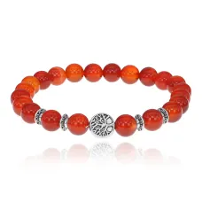 Браслет Дерево жизни с нат.камнем Сердолик 8мм BSH-05-17S