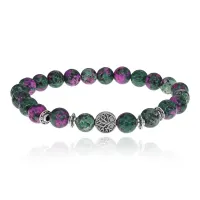 Браслет Дерево жизни с синт.камнем Цоизит 8мм BSH-05-22S