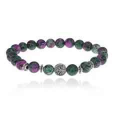 Браслет Дерево жизни с синт.камнем Цоизит 8мм BSH-05-22S