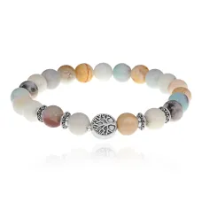 Браслет Дерево жизни с нат.камнем Амазонит 8мм BSH-05-26S