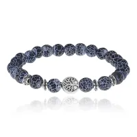 Браслет Дерево жизни с синт. камнем синий Африканский агат 8мм BSH-05-27S