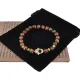Браслет-амулет Хамса с нат. камнем Тигровый глаз 8мм BSHG-19