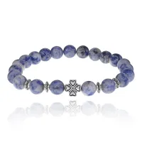 Браслет Клевер с нат.камнем Содалит 8мм BSH-06-18S
