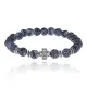Браслет Клевер с нат.камнем синий Африканский агат 8мм BSH-06-27S
