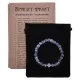 Браслет Клевер с нат.камнем синий Африканский агат 8мм BSH-06-27S