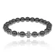 Браслет Клевер с синт. камнем Гематит (не магнит.) 8мм BSH-06-28S