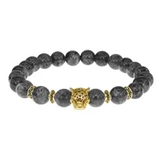 Браслет-амулет Леопард с нат.камнем Лабрадор 8мм BSH-07-08S