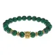 Браслет-амулет Леопард с синт. камнем Малахит 8мм BSH-07-12S