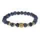 Браслет-амулет Леопард с нат. камнем синий Африканский агат 8мм BSH-07-27S