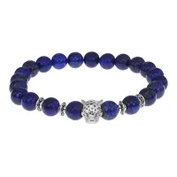 Браслет-амулет Леопард с нат. камнем Лазурит 8мм BSH-07-10S