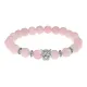 Браслет-амулет Леопард с нат.камнем Розовый кварц 8мм BSH-07-15S