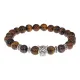 Браслет-амулет Леопард с нат. камнем Тигровый глаз 8мм BSH-07-19S