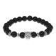 Браслет-амулет Леопард с синт. камнем Шунгит 8 мм BSH-07-24S