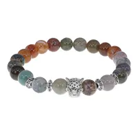 Браслет-амулет Леопард с нат. камнем Яшма 8мм BSH-07-25S