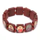 Христианский браслет Лики Святых, красное дерево BS012
