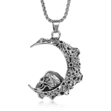 Амулет Полумесяц и череп, 4х3,5см AC251