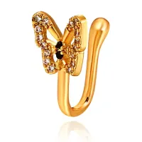 Серьга-кафф для носа Бабочка, цвет золотой SE294-01