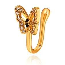 Серьга-кафф для носа Бабочка, цвет золотой SE294-01