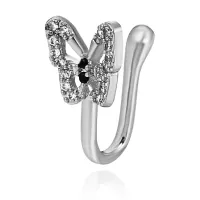 Серьга-кафф для Бабочка, цвет серебряный SE294-02