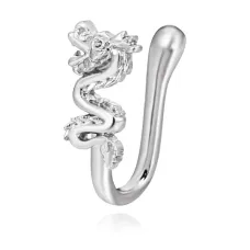 Серьга-кафф для носа Дракон, цвет серебряный SE298