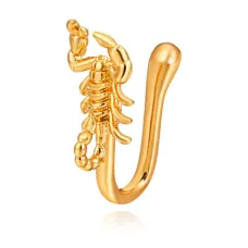 Серьга-кафф для носа Скорпион, цвет золотой SE299