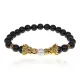 Браслет-амулет Дракон с нат. камнем Черный агат 8мм BSH-08-23G
