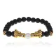 Браслет-амулет Дракон с синт. камнем Шунгит 8мм BSH-08-24G