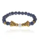 Браслет-амулет Дракон с нат.камнем синий Африканский агат 8мм BSH-08-27G