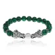 Браслет-амулет Драконы с синт. камнем Малахит 8 мм BSH-08-12S