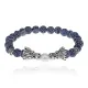 Браслет-амулет Драконы с нат.камнем синий Африканский агат 8мм BSH-08-27S