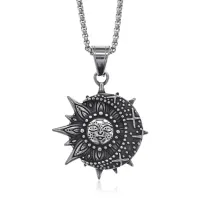 Амулет Солнце и полумесяц на цепочке, 4х3,5см ACN002