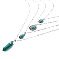 4 кулона с бирюзой BJK444