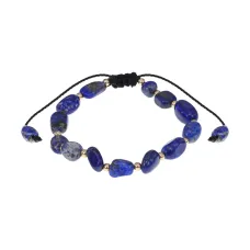 Плетеный браслет Лазурит, 5мм BS814-02