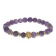 Браслет-амулет Лев с нат. камнем Аметист 8мм BSH-09-03G