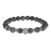 Браслет-амулет Лев с нат. камнем Лабрадор 8мм BSH-09-08S