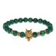 Браслет-амулет Волк с синт. камнем Малахит 8 мм BSH-10-12G