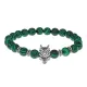 Браслет-амулет Волк с синт. камнем Малахит 8 мм BSH-10-12S
