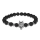 Браслет-амулет Волк с нат. камнем Черный агат 8мм BSH-10-23S
